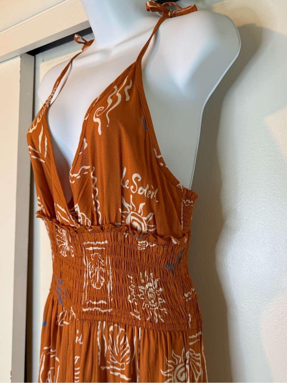 Patrons of Peace Rust Jumpsuit with White Print - Picture 9 of 15